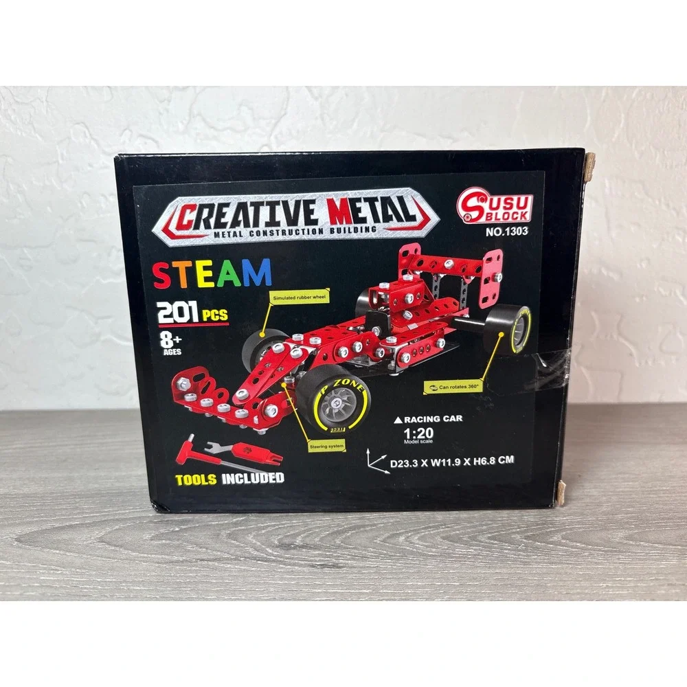 Creative Metal STEAM Building Blocks Racing Car‎ Model Kit 201 Pcs No 1303
